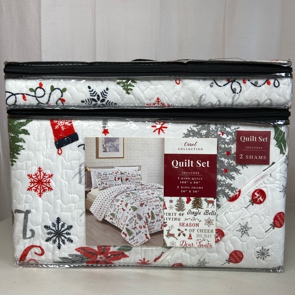 Carol Collection Other - King Quilt Set Christmas New Carol Collection